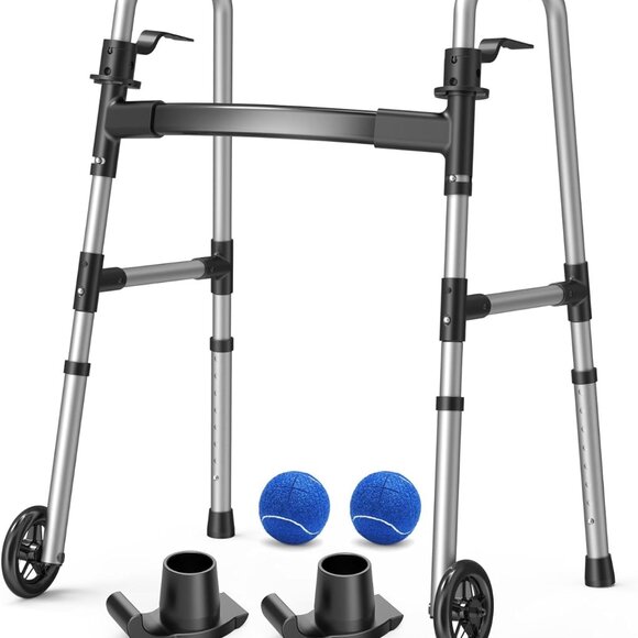 Folding Walker with 2 Precut Tennis Balls - Picture 5 of 5